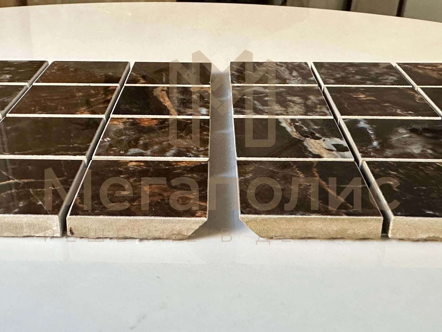 Мозаика. Запил под 45 градусов на углы