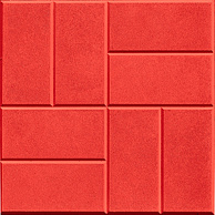 Тротуарная плитка вибролитая высокопрочная "8 кирпичей"  (Красный)